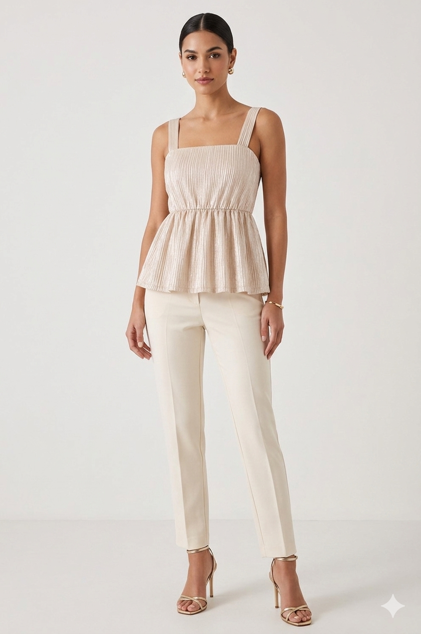 Elegant &amp; Chic Peplum Top and Trousers Sewing Pattern