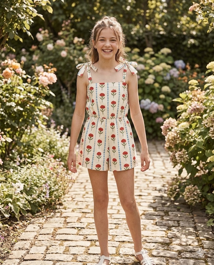 Carnation Dream Tie-Shoulder Romper Sewing Pattern