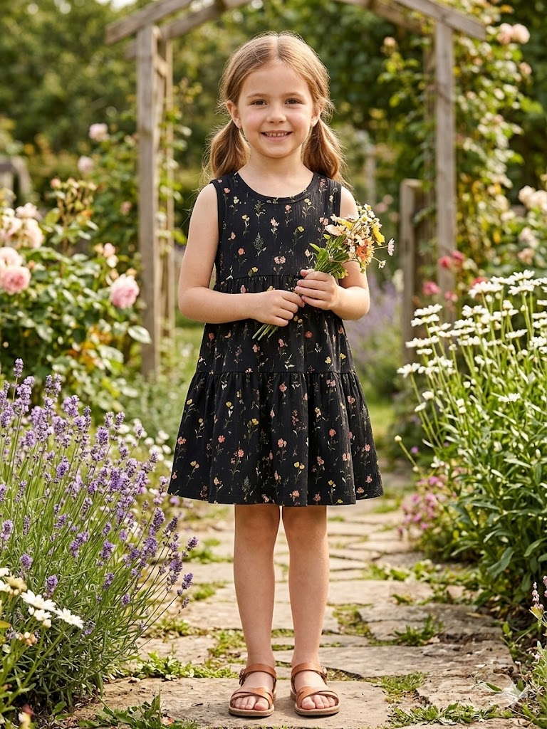 Floral Tiered Sleeveless Dress Sewing Pattern