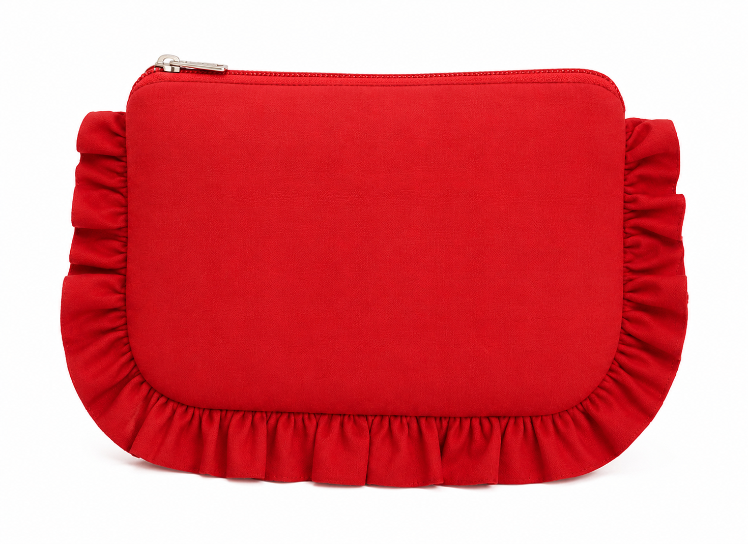 Red Ruffle Zippered Pouch Sewing Pattern