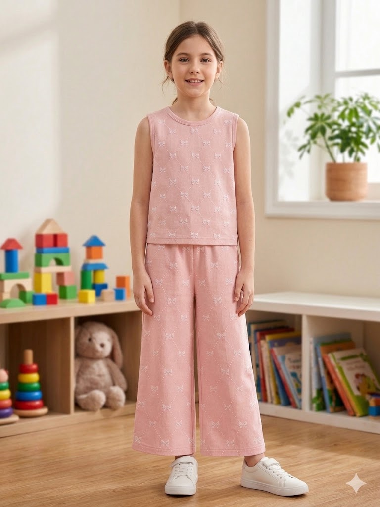 Pink Sleeveless Top &amp; Wide-Leg Pants Sewing Pattern