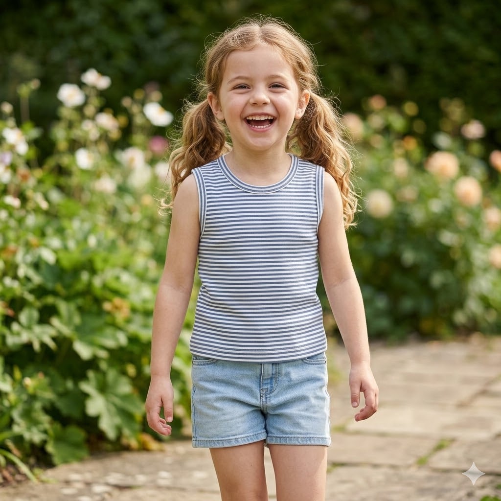 Girl's Striped Sleeveless Tank Top - Soft &amp; Breathable Summer Essential