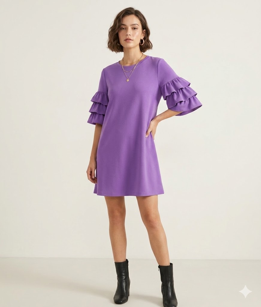 Lavender Tiered Ruffle Shift Dress Pattern