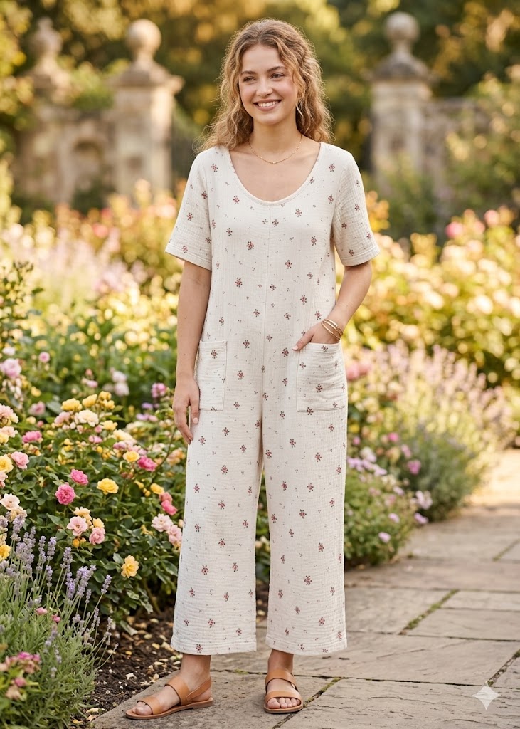 Floral Wide-Leg Jumpsuit Sewing Pattern