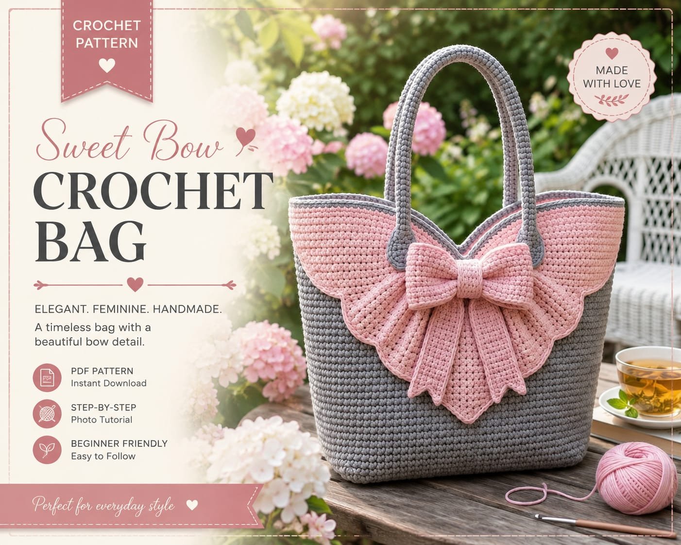 Crochet Bag Sweet Bow